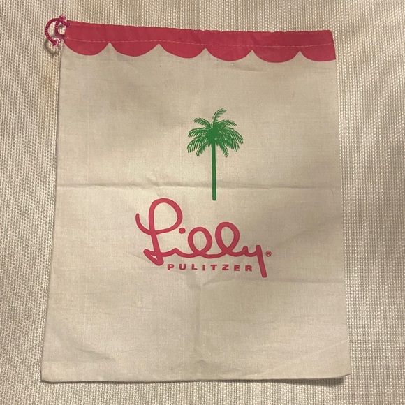 Lilly Pulitzer Pink and Green Drawstring Bag - Picture 2 of 5